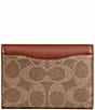 COACH Signature Coated Canvas Essential Flap Card Case, Color:Caramel - Image 2