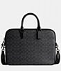 COACH Signature Coated Canvas Slim Briefcase, Color:Charcoal Signature - Image 1