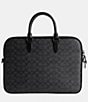 COACH Signature Coated Canvas Slim Briefcase, Color:Charcoal Signature - Image 2