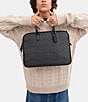 COACH Signature Coated Canvas Slim Briefcase, Color:Charcoal Signature - Image 6