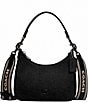 COACH Signature Coated Canvas Solid Black Crossbody Shoulder Bag, Color:Black - Image 1