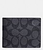 Color:Charcoal/Black - Image 1 - Signature Coated Canvas/Leather Slim Billfold Wallet