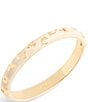 Color:White/Gold - Image 2 - Signature Daisy Enamel Bangle Bracelet
