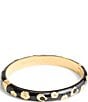 Color:Black/Gold - Image 1 - Signature Daisy Enamel Bangle Bracelet