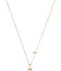 COACH Signature Floral Short Pendant Necklace, Color:Shiny Gold - Image 1