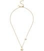 COACH Signature Floral Short Pendant Necklace, Color:Shiny Gold - Image 2