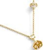 COACH Signature Floral Short Pendant Necklace, Color:Shiny Gold - Image 3