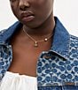 COACH Signature Floral Short Pendant Necklace, Color:Shiny Gold - Image 4