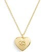 COACH Signature Heart Short Pendant Necklace, Color:Shiny Gold - Image 1
