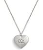 COACH Signature Heart Short Pendant Necklace, Color:Silver - Image 1
