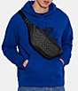 Color:Charcoal/Black - Image 4 - Signature Jacquard And Refined Calfskin Leather Belt Bag