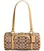 COACH Signature Jacquard Kisslock Handle Barrel Shoulder Bag 28 - Image 1