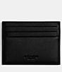 Color:Charcoal/Black - Image 2 - Coach Signature Jacquard/Glove-Tanned Leather Card Case