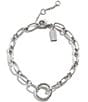 COACH Signature Link Line Bracelet, Color:Silver - Image 1