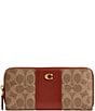 COACH Signature Logo Essential Slim Accordion Zip Wallet, Color:Tan Rust - Image 1