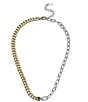 COACH Signature Mixed Chain Collar Necklace, Color:Two Tone - Image 2