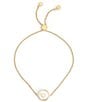COACH Signature Mother Of Pearl Coin Adjustable Bracelet, Color:Pearl/Gold - Image 2