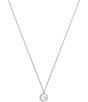 COACH Signature Mother of Pearl Coin Short Pendant Necklace, Color:Pearl/Silver - Image 1