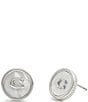 COACH Signature Mother Of Pearl Coin Stud Earrings, Color:Pearl/Silver - Image 1