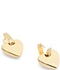 COACH Signature Puffy Heart Charm Drop Earrings, Color:Shiny Gold - Image 2