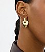 COACH Signature Puffy Heart Charm Drop Earrings, Color:Shiny Gold - Image 3