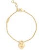 COACH Signature Puffy Heart Charm Line Bracelet, Color:Shiny Gold - Image 2