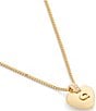 COACH Signature Puffy Heart Short Pendant Necklace, Color:Shiny Gold - Image 3