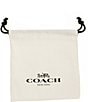 COACH Signature Logo Quilted Crystal Heart Hoop Earrings, Color:Silver - Image 4