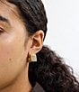 COACH Signature Quilted Cube Huggie Hoop Earrings, Color:Shiny Gold - Image 3