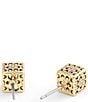 COACH Signature Quilted Cube Stud Earrings, Color:Shiny Gold - Image 2