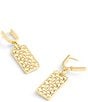 COACH Signature Quilted Cut-Out Hangtag Charm Huggie Hoop Earrings, Color:Shiny Gold - Image 2