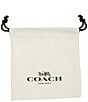 COACH Signature Quilted Cut-Out Hangtag Charm Huggie Hoop Earrings, Color:Shiny Gold - Image 4