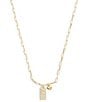 COACH Signature Quilted Cut-Out Hangtag Short Pendant Necklace, Color:Shiny Gold - Image 1