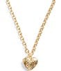 Color:Crystal/Gold - Image 1 - Signature Quilted Heart Crystal Locket Necklace