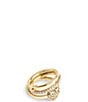 COACH Signature Logo Quilted Crystal Heart Ring Set - Image 1
