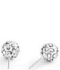 COACH Signature Quilted Orb Stud Earrings, Color:Silver - Image 2