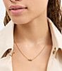 COACH Signature Quilted Tube Short Pendant Necklace, Color:Shiny Gold - Image 3