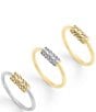 COACH Signature Quilted Tube Stackable Ring Set, Color:Two Tone - Image 2
