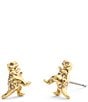 COACH Signature Rexy Stud Earrings, Color:Shiny Gold - Image 1