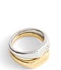 COACH Signature Signet Duo Band Ring Set, Color:Two Tone - Image 1