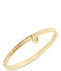 COACH Signature Tea Rose Charm Bangle Bracelet, Color:Shiny Gold - Image 2