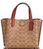 Color:Tan Rust/Brass - Image 1 - Signature Logo Willow 24 Tote Bag