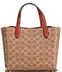 Color:Tan Rust/Brass - Image 2 - Signature Logo Willow 24 Tote Bag