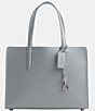 Color:Light Grey Blue - Image 1 - Silver Hardware Polished Pebble Leather Carter Carryall 28 Tote Bag