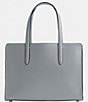 Color:Light Grey Blue - Image 2 - Silver Hardware Polished Pebble Leather Carter Carryall 28 Tote Bag