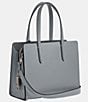 Color:Light Grey Blue - Image 4 - Silver Hardware Polished Pebble Leather Carter Carryall 28 Tote Bag