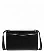 Color:Black - Image 2 - Silver Metal Luxe Refined Calf Leather Bandit Crossbody Bag