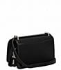 Color:Black - Image 4 - Silver Metal Luxe Refined Calf Leather Bandit Crossbody Bag