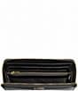 Color:Black/Gold - Image 3 - Logo Slim Accordion Zip Leather Wallet