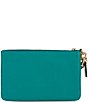 Color:Bright Green - Image 2 - Small Polished Pebble Leather Wristlet